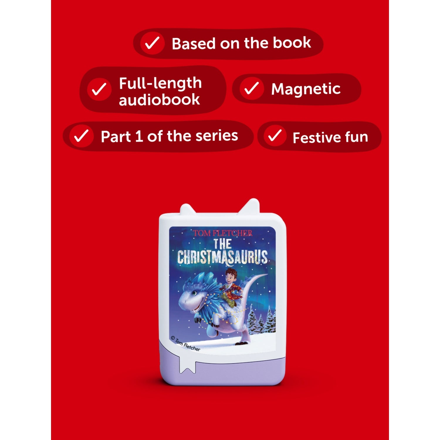 Tonies Christmasaurus audio book pocket 17.5cm, imported from the UK