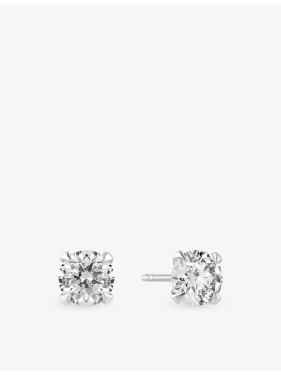 selfridges Sif Jakobs Venice Solitaire 14ct White Gold and 1.00ct Lab Grown Diamond Earrings- Buy online at McGrocer
