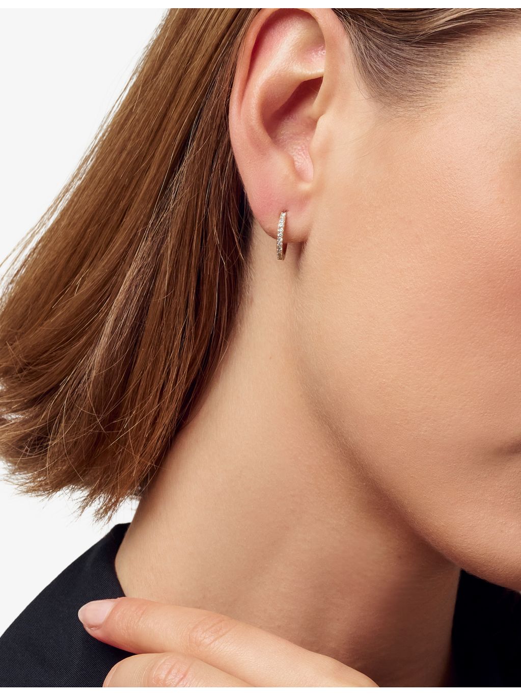 Sif Jakobs 14ct gold hoop earrings with lab-grown diamond - British product
