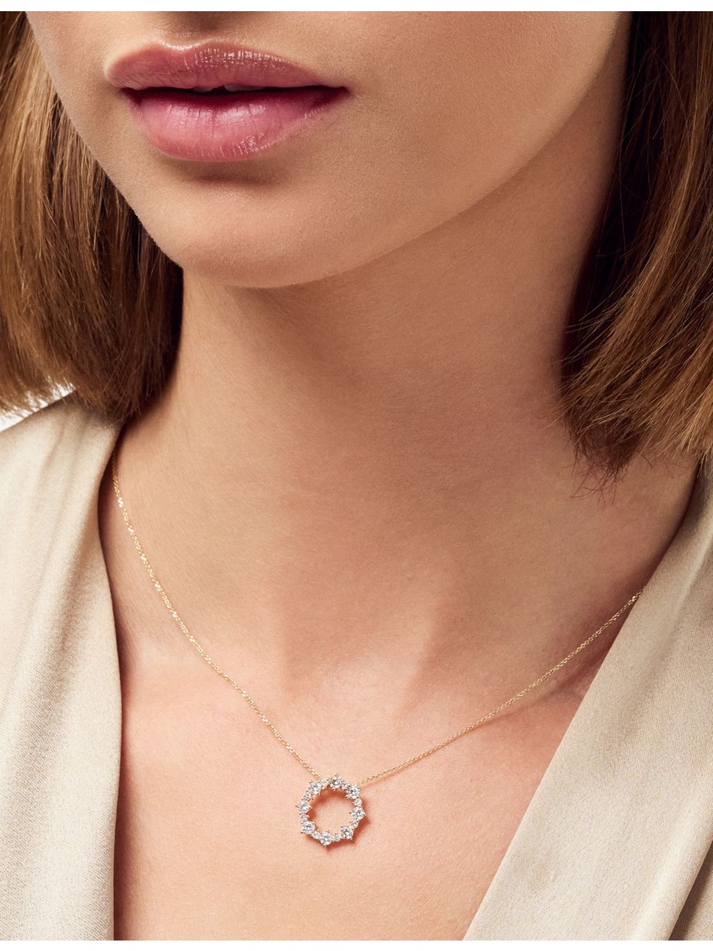 Sif Jakobs necklace 14ct yellow gold lab-grown diamond 0.81ct, imported from the UK