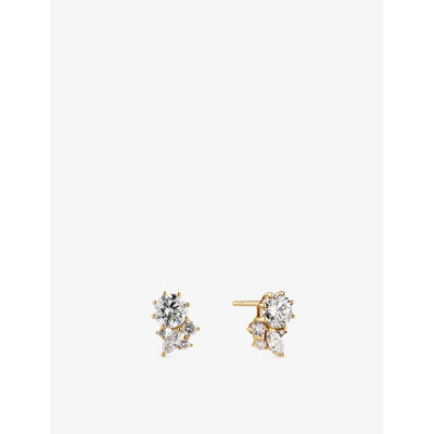 selfridges Sif Jakobs Lovere 14ct Yellow-Gold and 0.93ct Lab Grown Diamond Stud Earrings- Buy online at McGrocer
