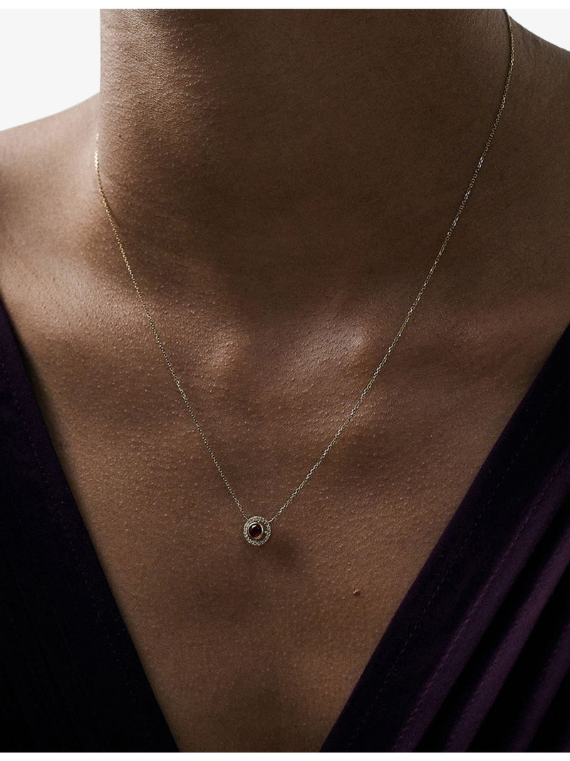 Astley Clarke red garnet lab-grown diamond pendant, imported from the UK