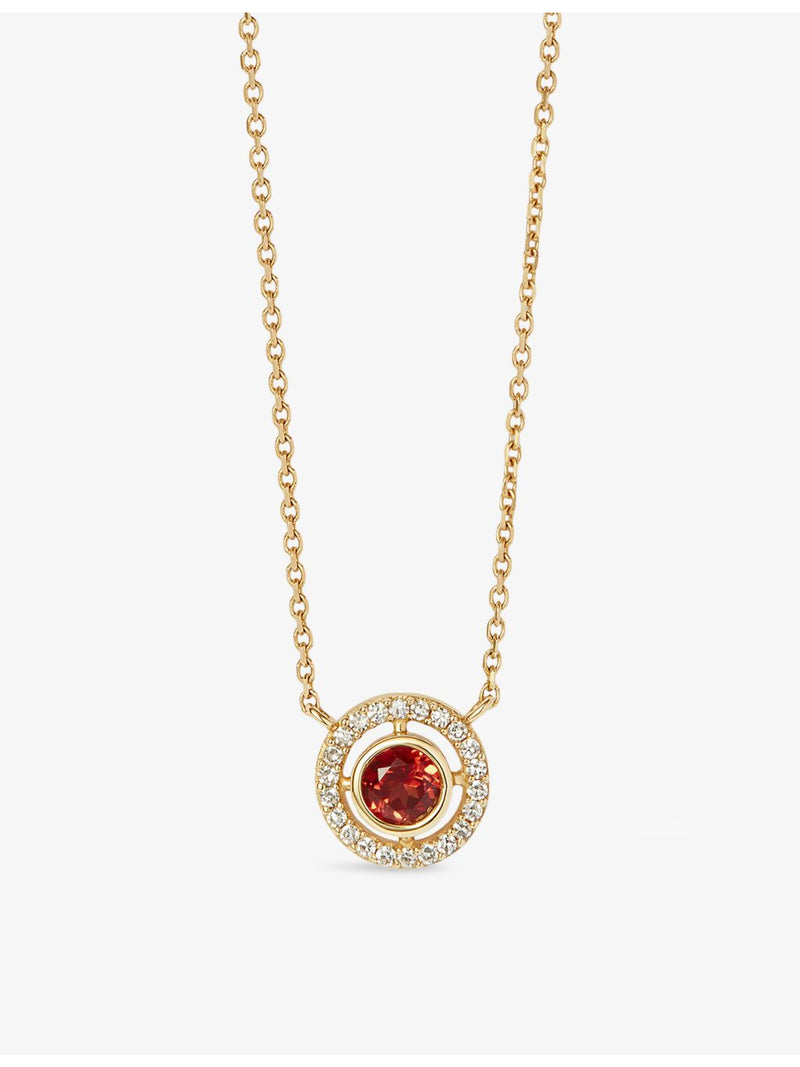 Astley Clarke red garnet lab-grown diamond pendant, imported from the UK