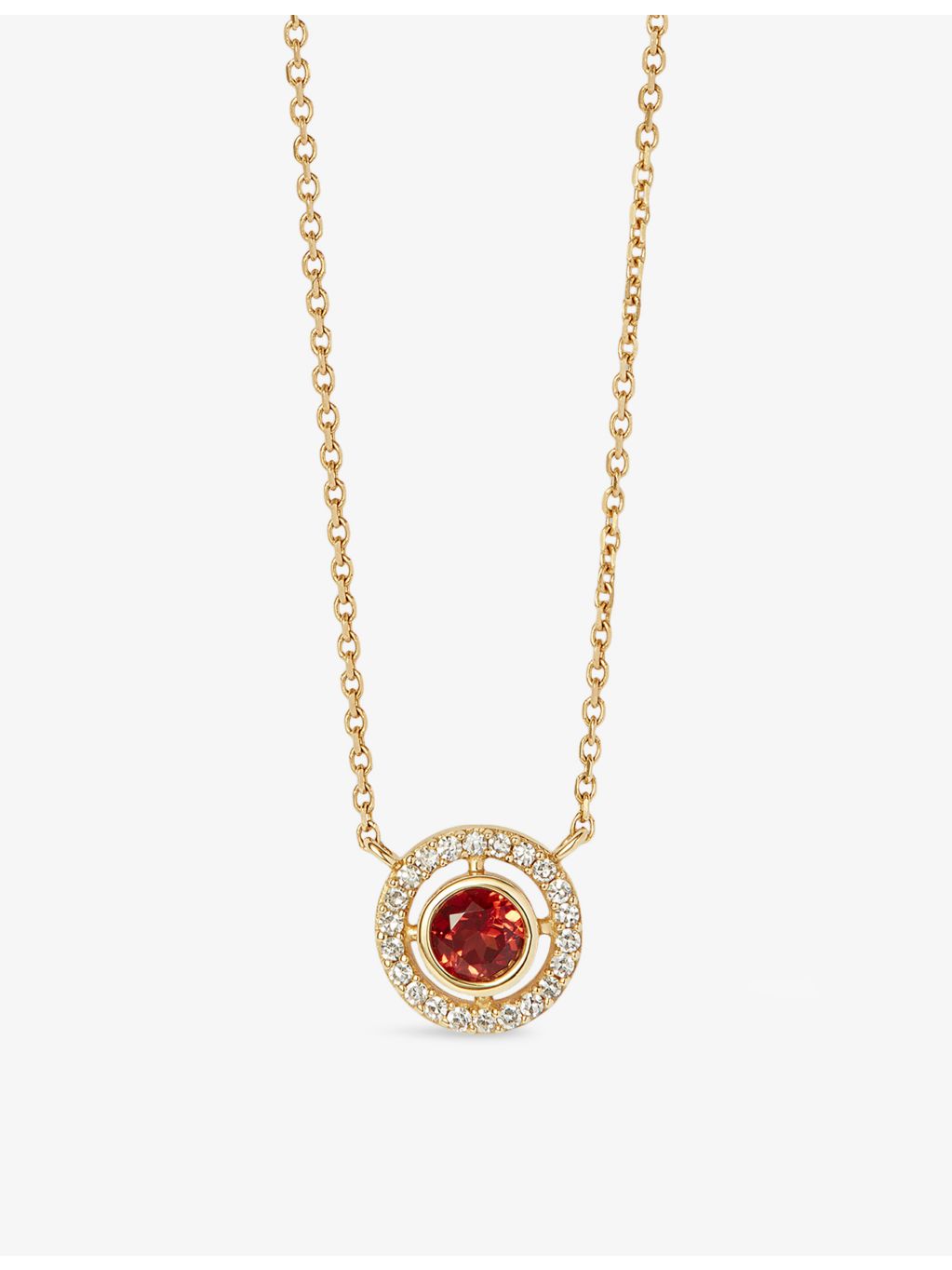 Astley Clarke red garnet lab-grown diamond pendant, imported from the UK