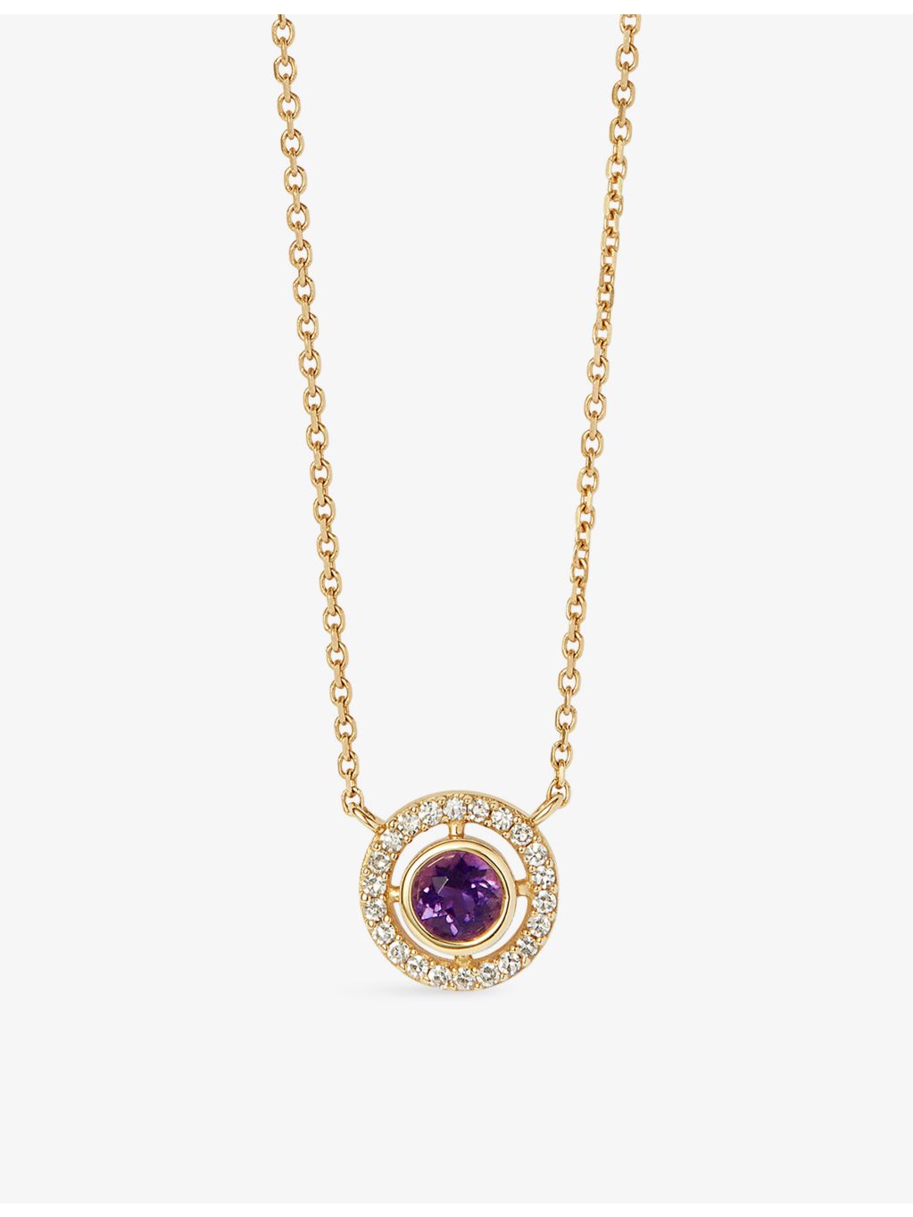 Astley Clarke amethyst pendant necklace in 14ct yellow gold, UK version