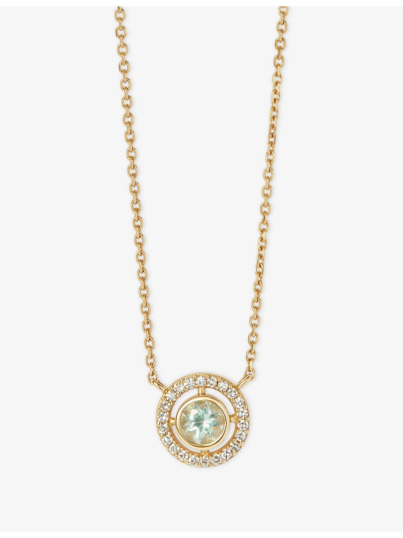 Astley Clarke aquamarine diamond pendant necklace 14ct gold - British product