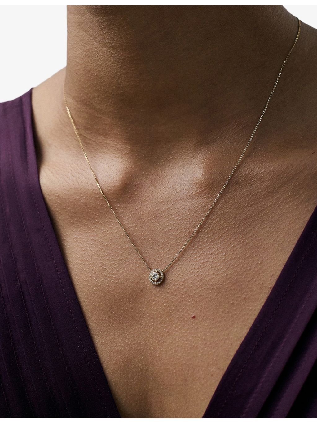 Astley Clarke 14ct yellow gold lab-grown diamond pendant, UK version