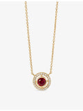 Astley Clarke ruby diamond pendant necklace, 14ct yellow gold (British brand)