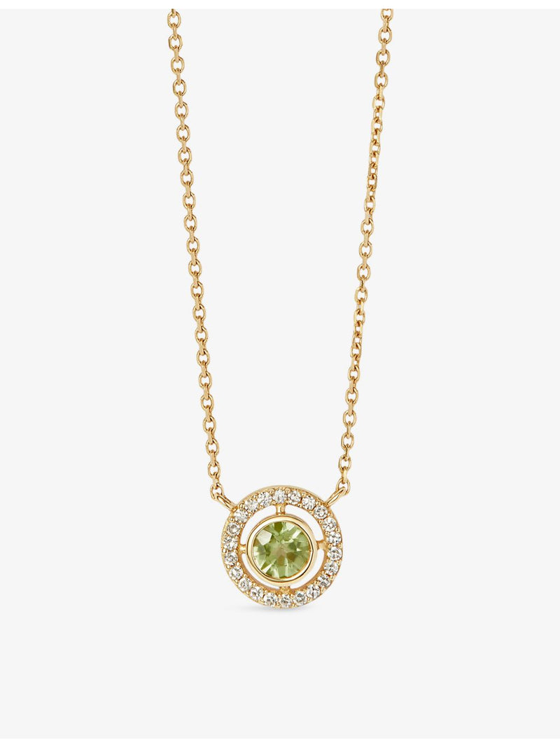 Astley Clarke 14ct gold peridot pendant necklace 45.7cm, UK version