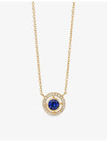 Astley Clarke September birthstone pendant necklace 14ct gold sapphire, UK version