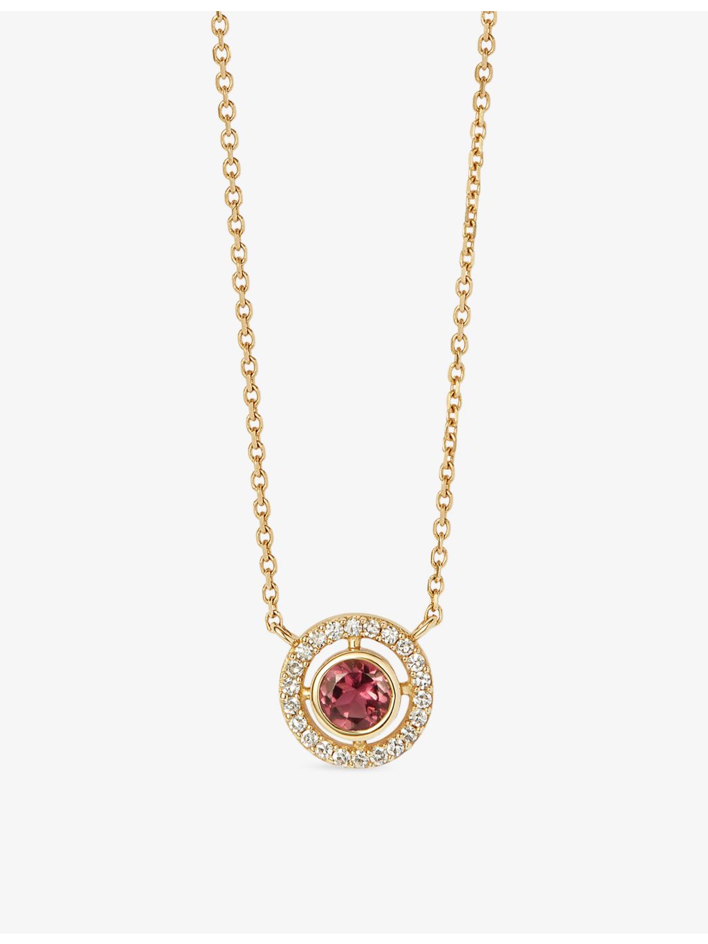 Astley Clarke yellow-gold tourmaline pendant necklace, October birthstone (British brand)