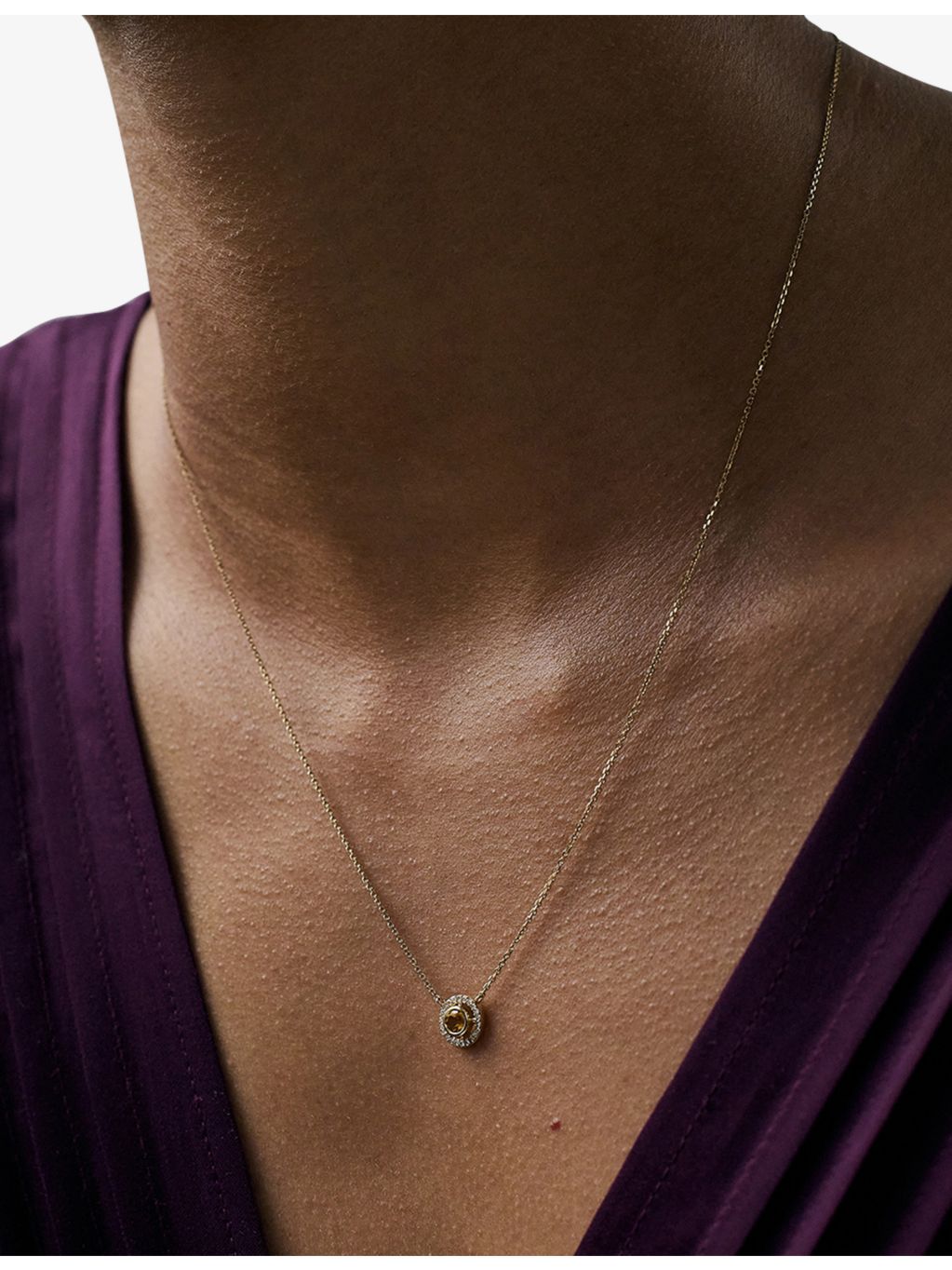 Astley Clarke citrine diamond pendant necklace, UK version