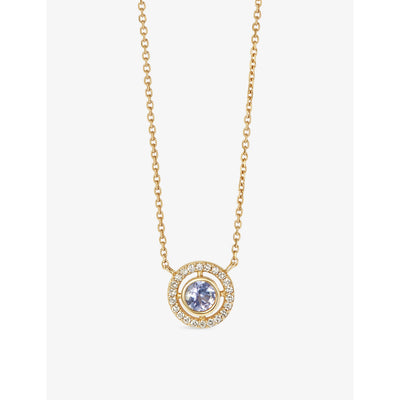 selfridges Astley Clarke December Birthstone 14ct Yellow-Gold Tanzanite 0.08ct Lab-Grown Diamond Pendant Necklace 45.7cm- Buy online at McGrocer