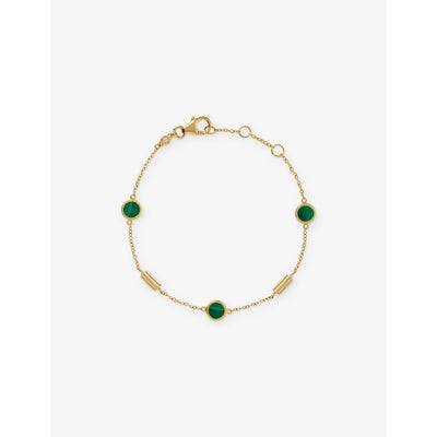 selfridges Astley Clarke Stilla 18ct Yellow Gold and Malachite Bracelet- Buy online at McGrocer
