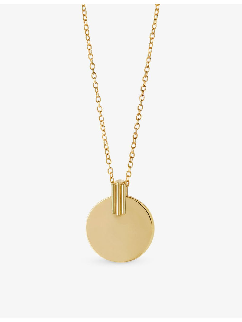 Stilla 18ct yellow gold malachite pendant necklace, imported from the UK