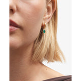 Astley Clarke Stilla 18ct gold malachite drop huggies, imported from the UK