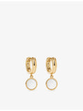 Astley Clarke 18ct gold mother-of-pearl drop huggies 11mm, imported from the UK
