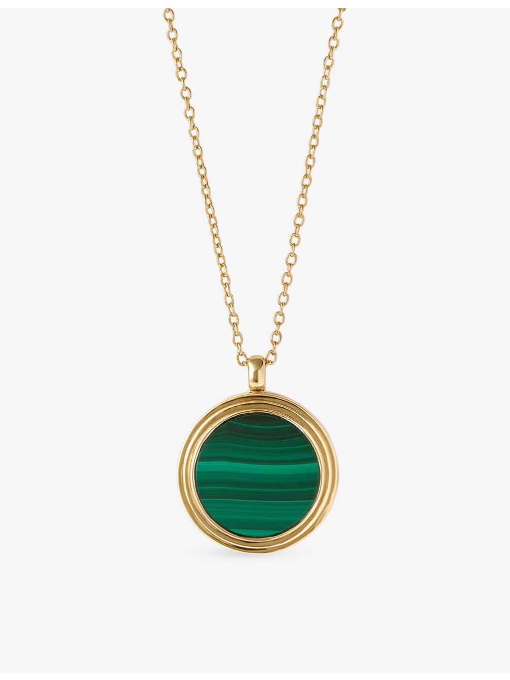 Astley Clarke malachite locket necklace 18ct yellow gold vermeil (British brand)
