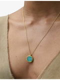 Astley Clarke Stilla gold vermeil amazonite locket necklace - British product