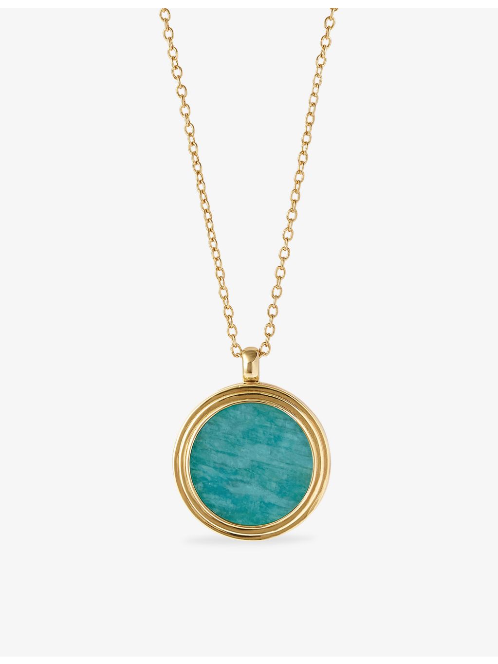 Astley Clarke Stilla gold vermeil amazonite locket necklace - British product