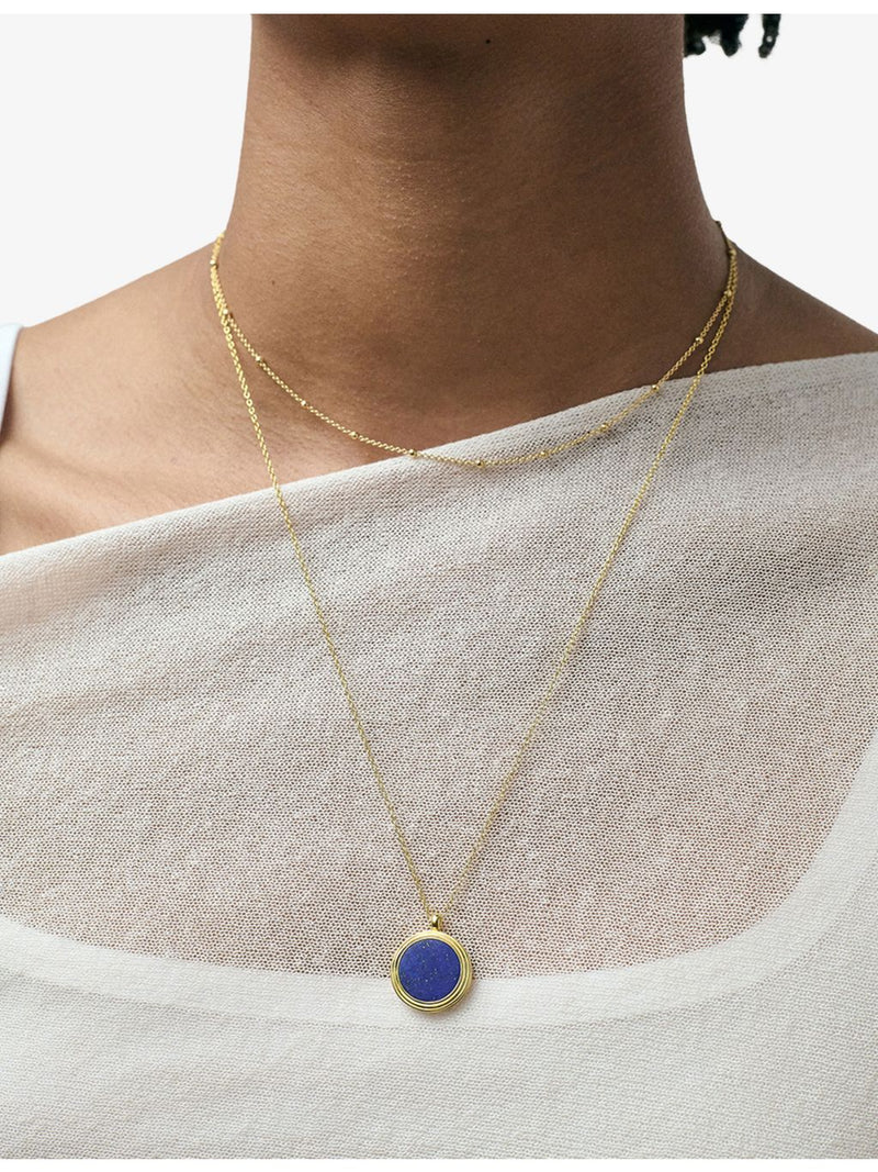 Astley Clarke 18ct yellow gold and lapis locket necklace (British brand)