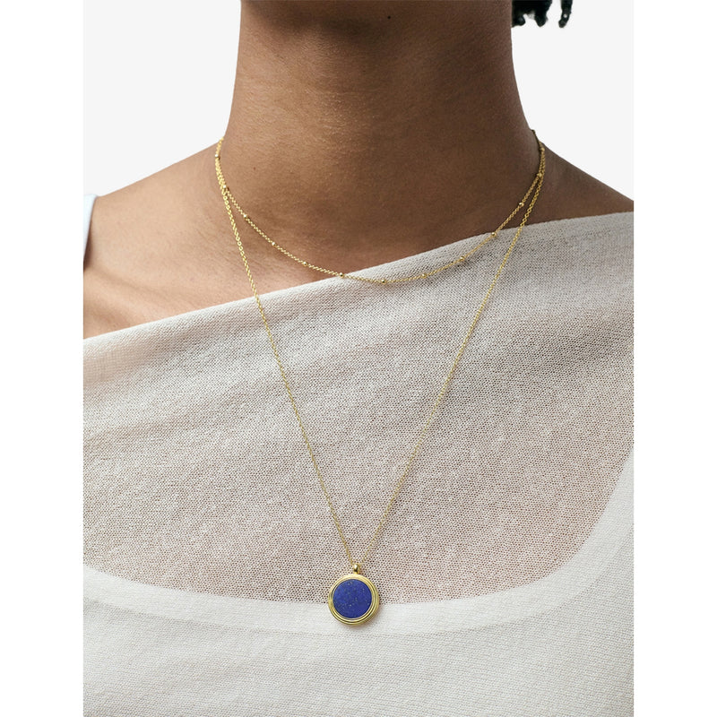 Astley Clarke 18ct yellow gold and lapis locket necklace (British brand)