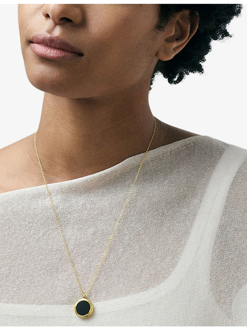 Astley Clarke Stilla onyx locket necklace 18ct yellow gold (British brand)
