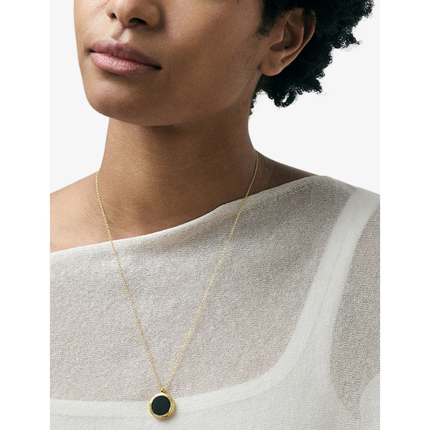 Astley Clarke Stilla onyx locket necklace 18ct yellow gold (British brand)