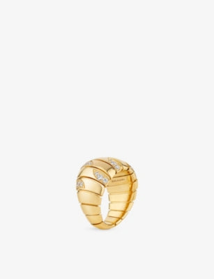 Bvlgari Tubogas 18ct Yellow-Gold and 0.61ct Diamond Ring