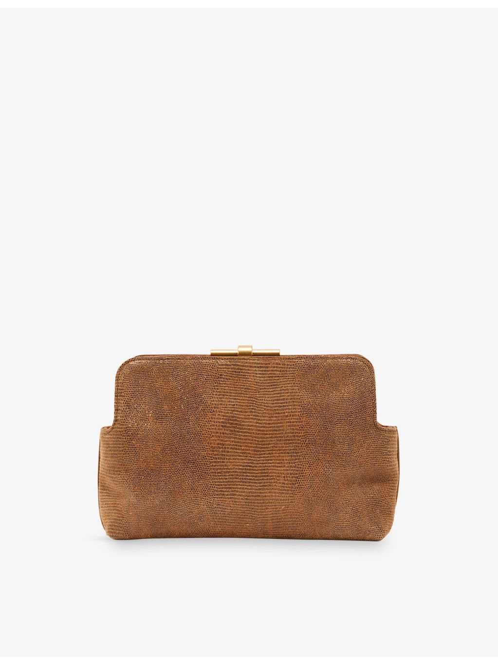 Reiss lizard-effect suede clutch bag - British product