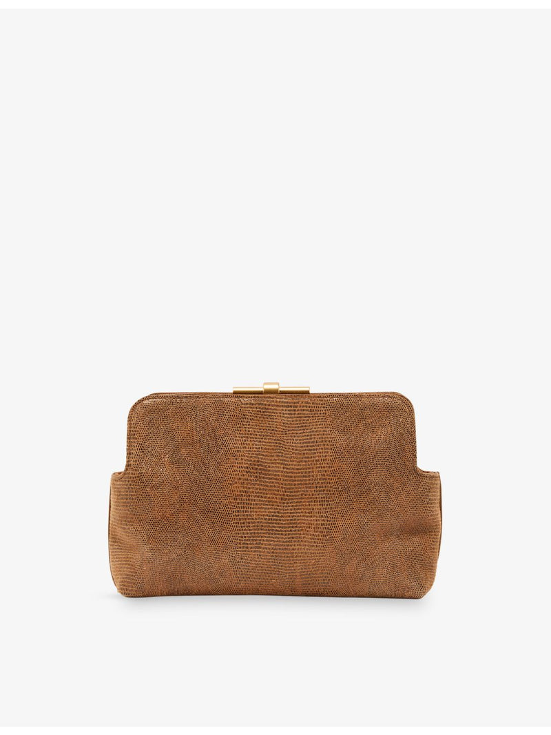 Reiss lizard-effect suede clutch bag - British product