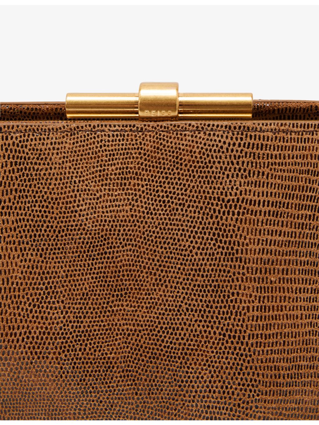 Reiss lizard-effect suede clutch bag - British product