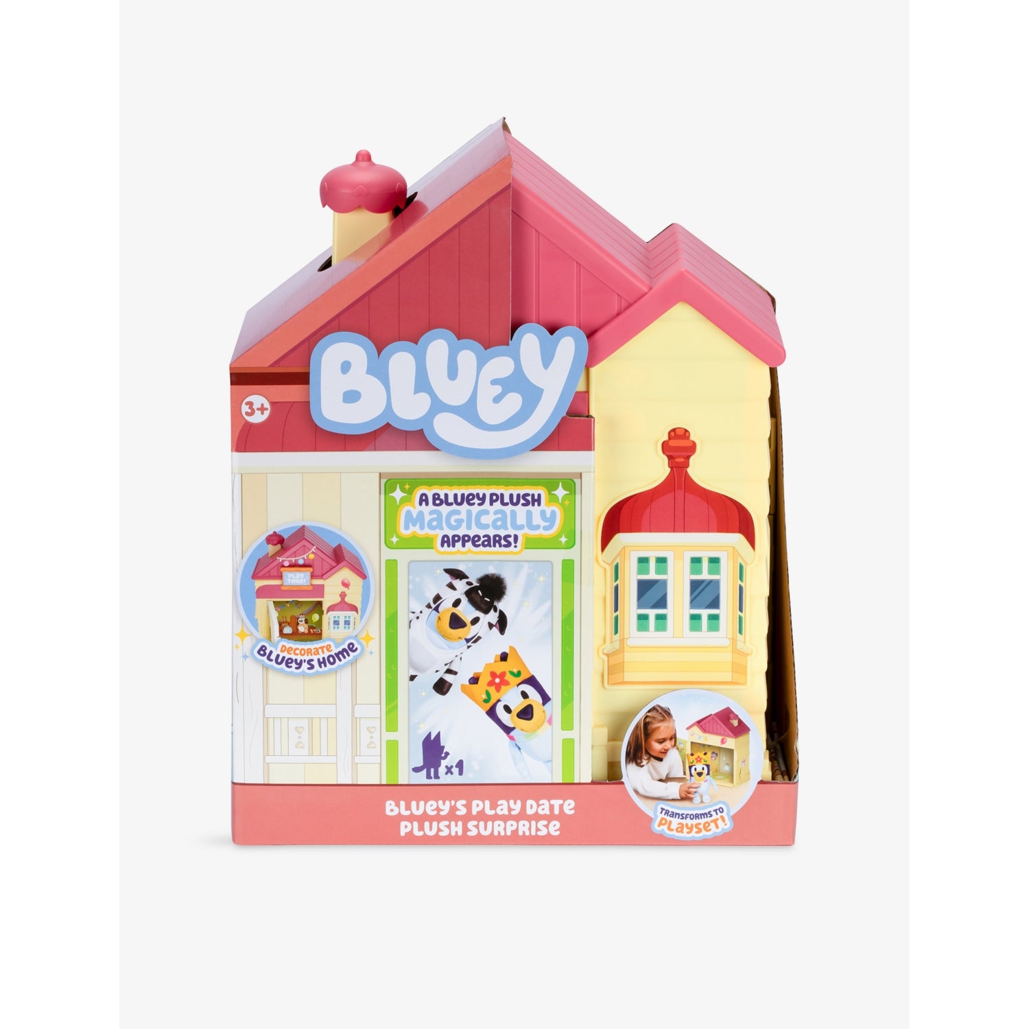 Bluey playdate soft toy surprise playset with accessories, UK version