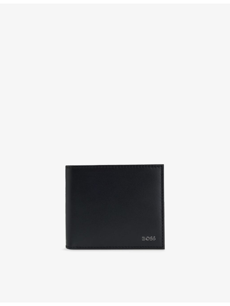 BOSS logo plaque leather folding wallet (British brand)