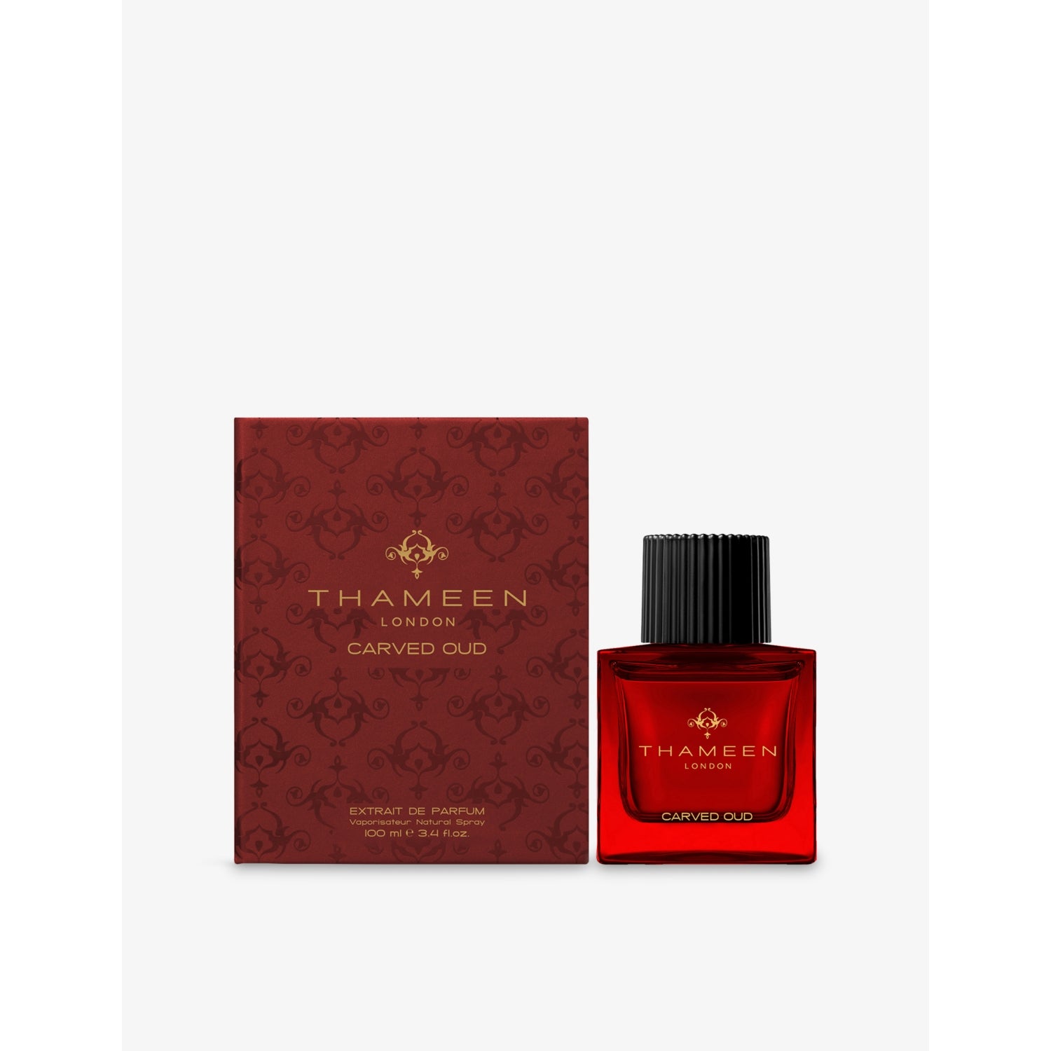 Thameen Red Carved Oud extrait de parfum 100ml, imported from the UK
