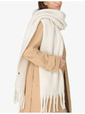 Sweaty Betty wool-blend tassel scarf, imported from the UK