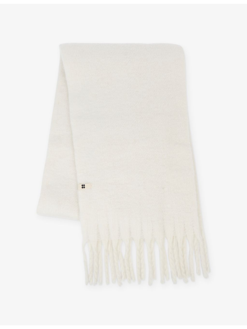 Sweaty Betty wool-blend tassel scarf, imported from the UK