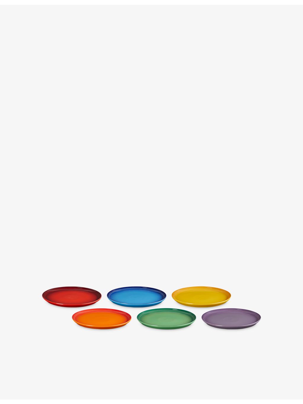 Le Creuset rainbow stoneware coupe side plates 22cm, UK version