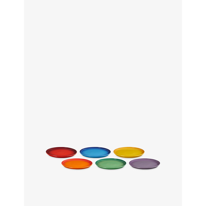 Le Creuset rainbow stoneware coupe side plates 22cm, UK version