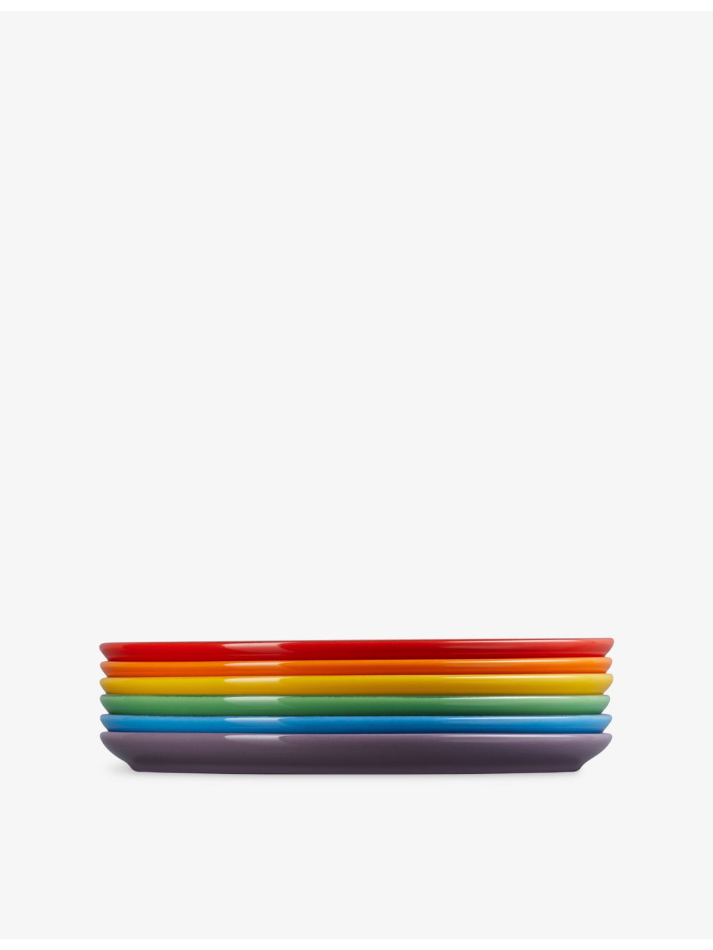 Le Creuset rainbow stoneware coupe side plates 22cm, UK version