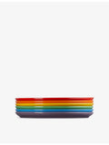 Le Creuset rainbow stoneware coupe side plates 22cm, UK version