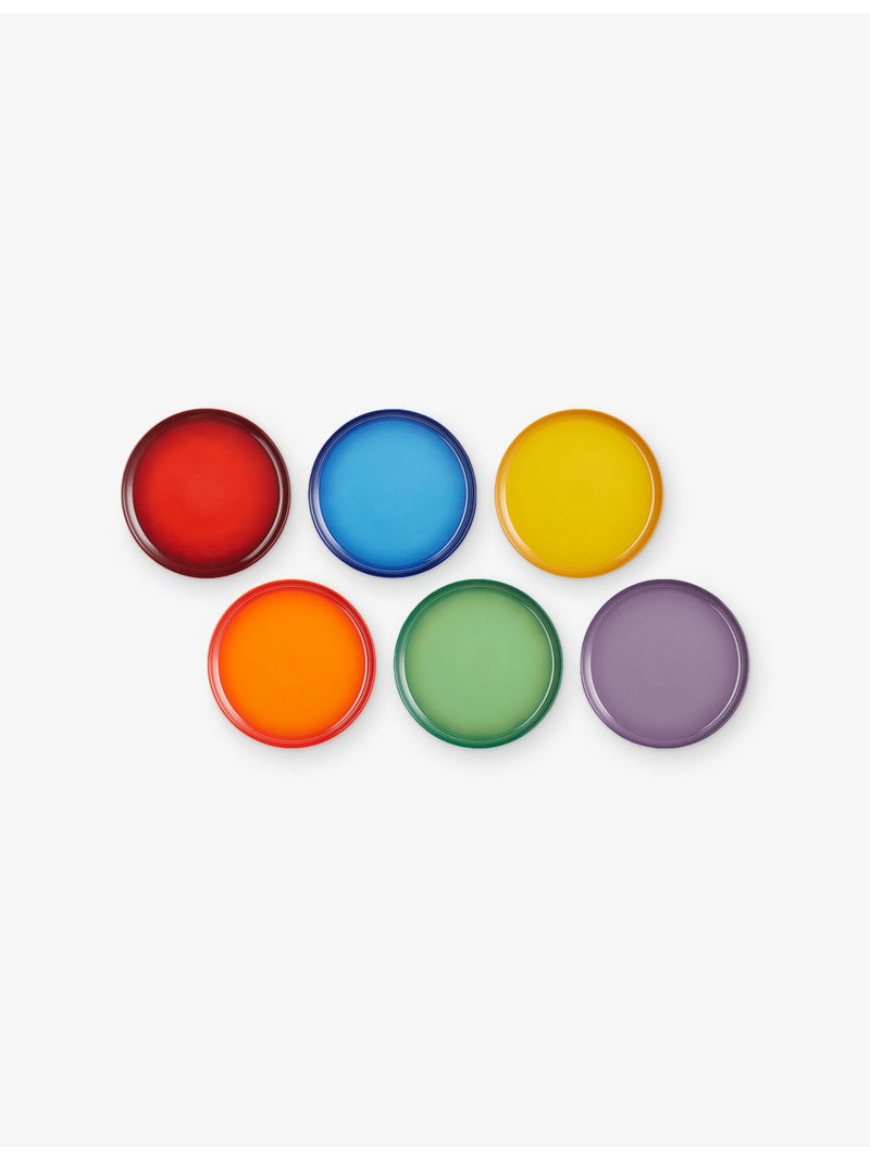 Le Creuset rainbow stoneware coupe side plates 22cm, UK version