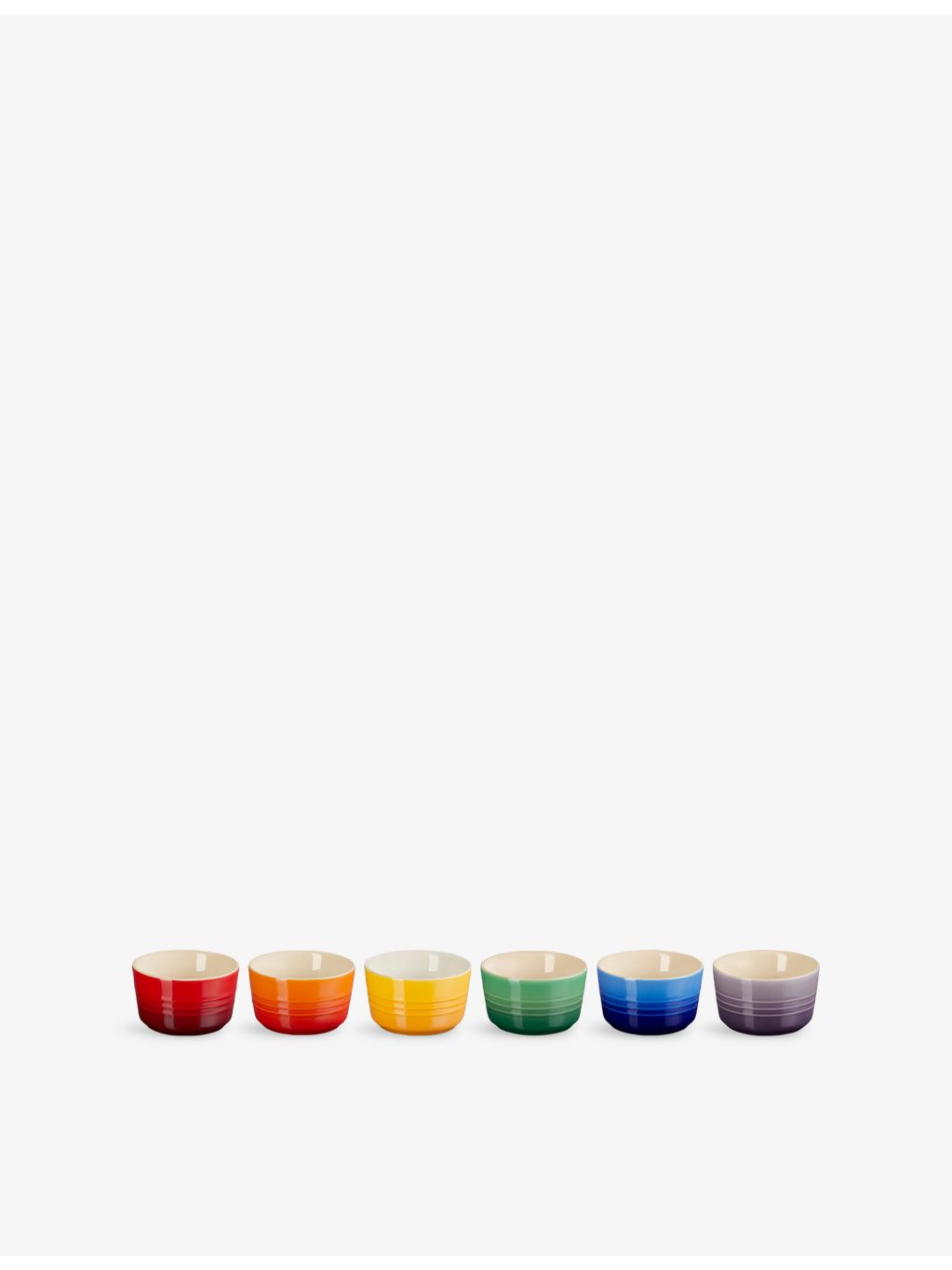Le Creuset rainbow stoneware ramekins set of six - British product