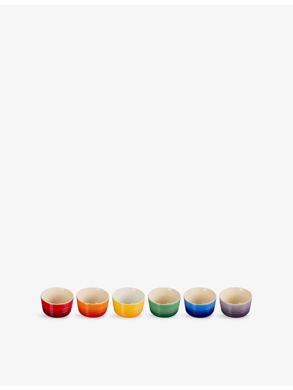 Le Creuset rainbow stoneware ramekins set of six - British product