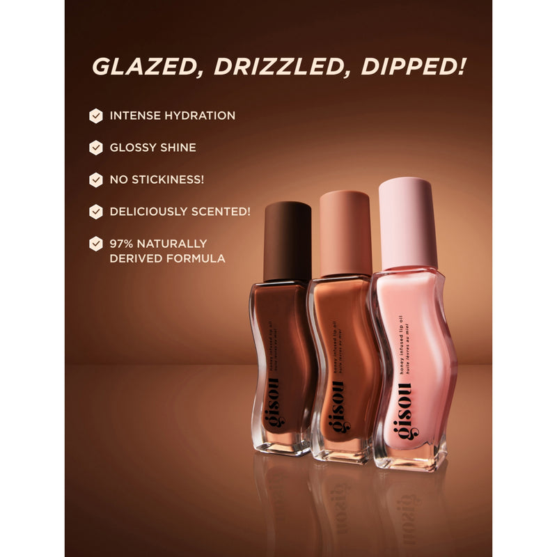 Gisou Glazed Lips lip oil trio 3 x 8ml - British product