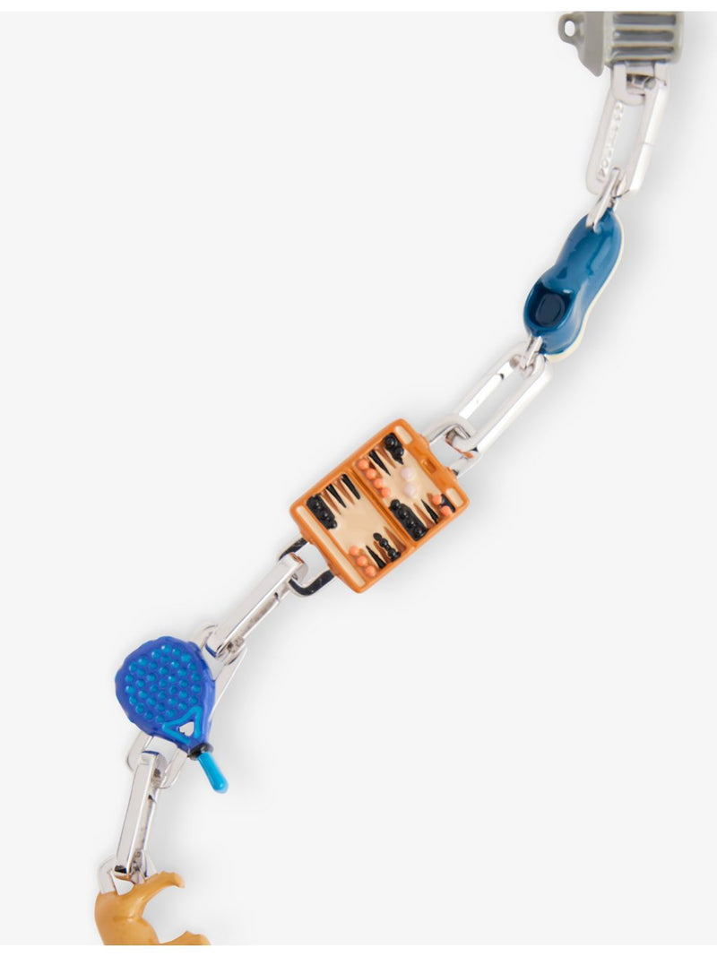 Poubel Constance enamelled rhodium-plated sterling-silver charm set, UK version