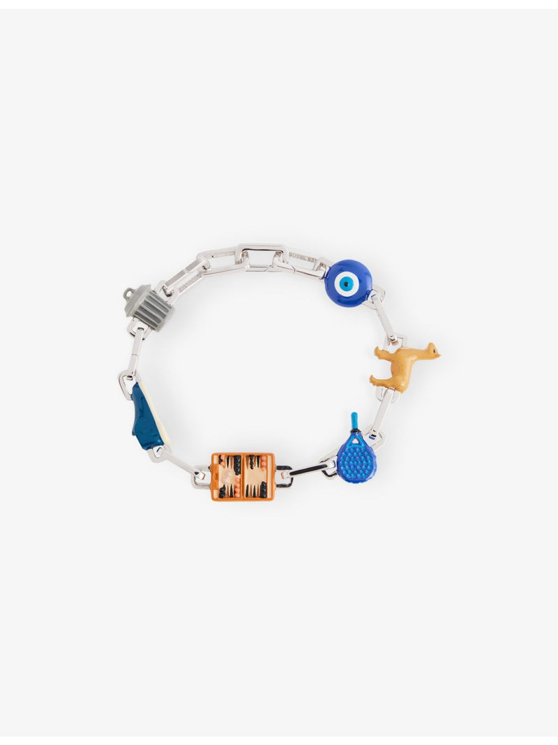 Poubel Constance enamelled rhodium-plated sterling-silver charm set, UK version