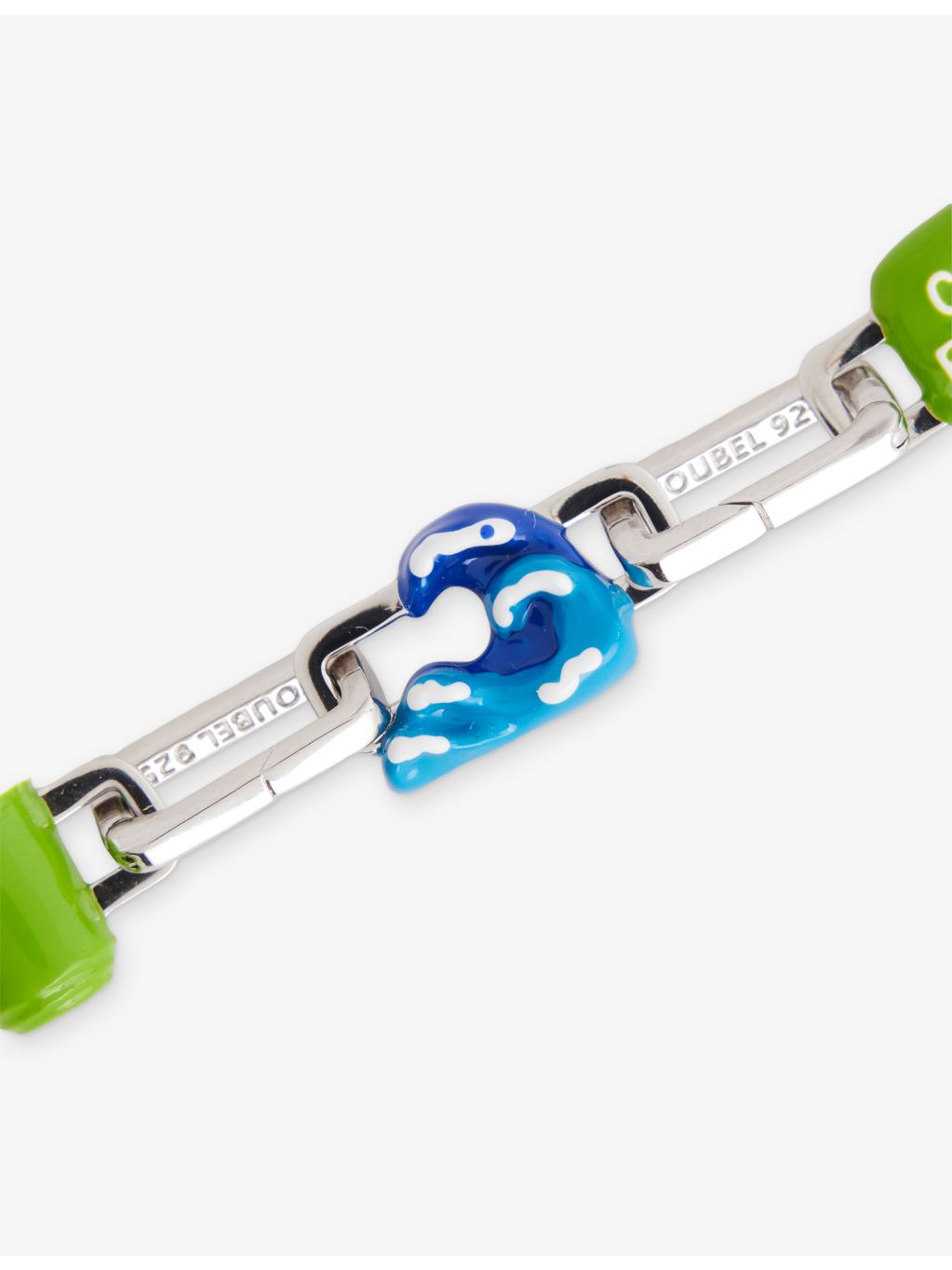 Poubel La Mer rhodium-plated sterling-silver enamelled charm, imported from the UK