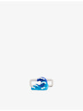 Poubel La Mer rhodium-plated sterling-silver enamelled charm, imported from the UK