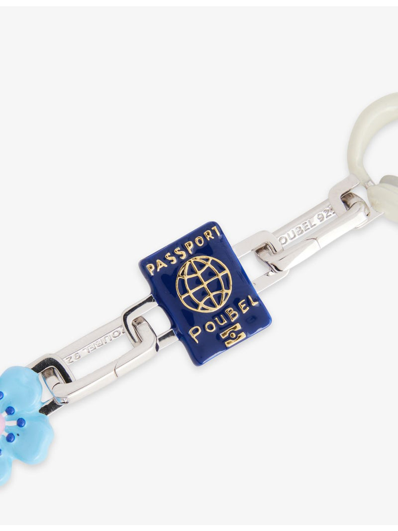 Poubel 925 sterling silver and enamel passport charm - British product